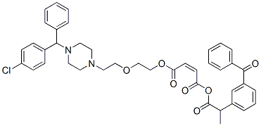 2-(3-benzoylphenyl)propionoyl 2-[2-[4-[(4-chlorophenyl)benzyl]piperazin-1-yl]ethoxy]ethyl maleate Struktur