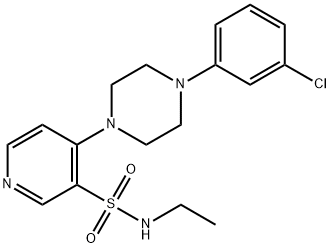 N-Ethyl-4-[4-(3-chlorophenyl)piperazin-1-yl]pyridine-3-sulfonamide Struktur