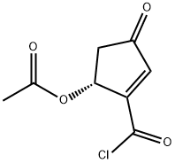 1-Cyclopentene-1-carbonyl chloride, 5-(acetyloxy)-3-oxo-, (R)- (9CI) Struktur