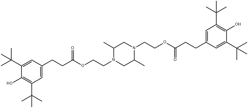 (2,5-dimethylpiperazine-1,4-diyl)diethylene bis[3-[3,5-di-tert-butyl-4-hydroxyphenyl]propionate] Struktur