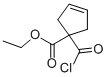 3-Cyclopentene-1-carboxylic acid, 1-(chlorocarbonyl)-, ethyl ester (9CI) Struktur