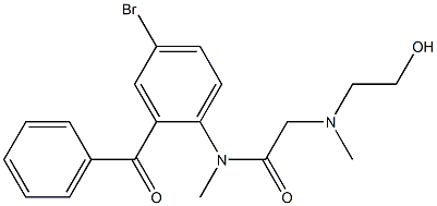 N-(2-benzoyl-4-bromo-phenyl)-2-(2-hydroxyethyl-methyl-amino)-N-methyl- acetamide Struktur