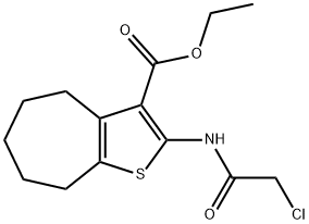 2-(2-CHLORO-ACETYLAMINO)-5,6,7,8-TETRAHYDRO-4H-CYCLOHEPTA[B]THIOPHENE-3-CARBOXYLIC ACID ETHYL ESTER Struktur