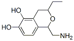 1H-2-Benzopyran-5,6-diol, 1-(aminomethyl)-3-ethyl-3,4-dihydro- (9CI) Struktur