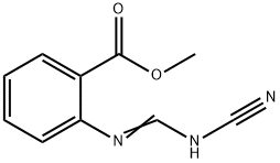 Benzoic acid, 2-[[(cyanoamino)methylene]amino]-, methyl ester (9CI) Struktur