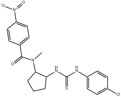 Benzamide, N-(2-((((4-chlorophenyl)amino)thioxomethyl)amino)cyclopenty l)-N-methyl-4-nitro- Struktur