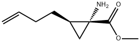 Cyclopropanecarboxylic acid, 1-amino-2-(3-butenyl)-, methyl ester, (1R,2R)- (9CI) Struktur