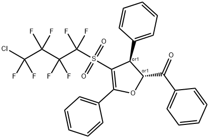 ((2S,3R)-4-(4-CHLORO-1,1,2,2,3,3,4,4-OCTAFLUOROBUTYLSULFONYL)-3,5-DIPHENYL-2,3-DIHYDROFURAN-2-YL)(PHENYL)METHANONE Struktur