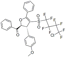 ((2S,3R)-4-(4-CHLORO-1,1,2,2,3,3,4,4-OCTAFLUOROBUTYLSULFONYL)-3-(4-METHOXYPHENYL)-5-PHENYL-2,3-DIHYDROFURAN-2-YL)(PHENYL)METHANONE Struktur