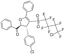 ((2S,3R)-4-(4-CHLORO-1,1,2,2,3,3,4,4-OCTAFLUOROBUTYLSULFONYL)-3-(4-CHLOROPHENYL)-5-PHENYL-2,3-DIHYDROFURAN-2-YL)(PHENYL)METHANONE Struktur