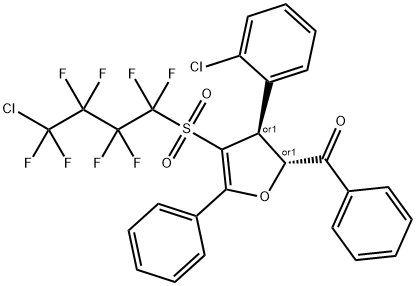 ((2S,3R)-4-(4-CHLORO-1,1,2,2,3,3,4,4-OCTAFLUOROBUTYLSULFONYL)-3-(2-CHLOROPHENYL)-5-PHENYL-2,3-DIHYDROFURAN-2-YL)(PHENYL)METHANONE Struktur