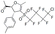 1-((2S,3R)-4-(4-CHLORO-1,1,2,2,3,3,4,4-OCTAFLUOROBUTYLSULFONYL)-5-METHYL-3-P-TOLYL-2,3-DIHYDROFURAN-2-YL)ETHANONE Struktur