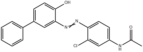 N-[3-chloro-4-[(4-hydroxy[1,1'-biphenyl]-3-yl)azo]phenyl]acetamide Struktur