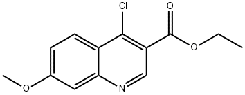 Ethyl 4-chloro-7-methoxyquinoline- 3-carboxylate Struktur