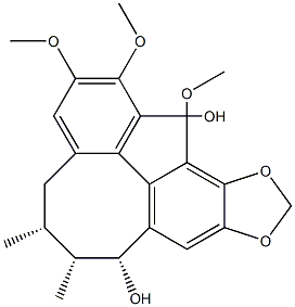 5,6,7,8-Tetrahydro-2,3,13-trimethoxy-6,7-dimethylbenzo[3,4]cycloocta[1,2-f][1,3]benzodioxole-1,8-diol Struktur