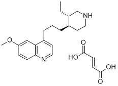 Quinoline, 4-(3-(3-ethyl-4-piperidinyl)propyl)-6-methoxy-, (3S-trans)- , (E)-2-butenedioate (1:1) Struktur