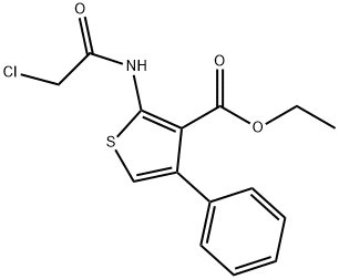 2-(2-CHLORO-ACETYLAMINO)-4-PHENYL-THIOPHENE-3-CARBOXYLIC ACID ETHYL ESTER Struktur