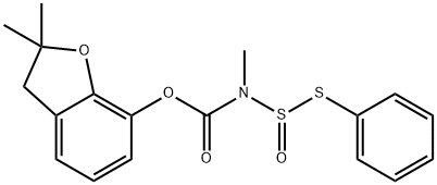 2,3-Dihydro-2,2-dimethylbenzofuranyl-7-(methyl)(phenylthiosulfinyl)car bamate Struktur