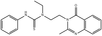 1-ethyl-1-[2-(2-methyl-4-oxo-quinazolin-3-yl)ethyl]-3-phenyl-thiourea Struktur