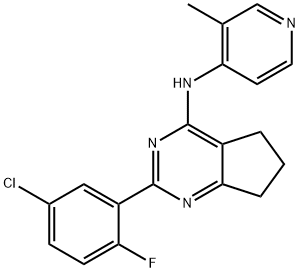 5H-CyclopentapyriMidin-4-aMine, 2-(5-chloro-2-fluorophenyl)-6,7-dihydro-N-(3-Methyl-4-pyridinyl)- (9CI) Struktur