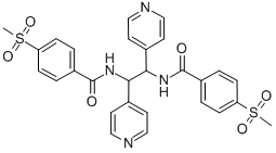 1,2-Bis(4-(4-methylsulfonyl)benzamido)-1,2-di-4-pyridylethane Struktur