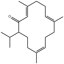 3,7,11-Trimethyl-14-(1-methylethyl)-2,6,10-cyclotetradecatrien-1-one Struktur