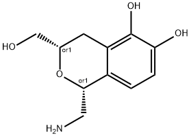 1H-2-Benzopyran-5,6-diol, 1-(aminomethyl)-3,4-dihydro-3-(hydroxymethyl)-, cis- (9CI) Struktur