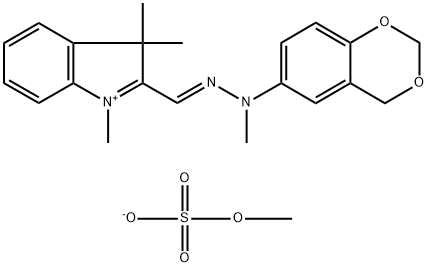 2-[(4H-1,3-benzodioxin-6-ylmethylhydrazono)methyl]-1,3,3-trimethyl-3H-indolium methyl sulphate Struktur