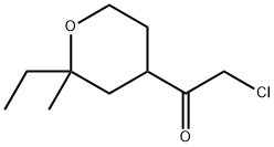 Ethanone, 2-chloro-1-(2-ethyltetrahydro-2-methyl-2H-pyran-4-yl)- (9CI) Struktur