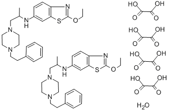 6-(1-Methyl-2-(4-phenethylpiperazino)ethyl)amino-2-ethoxybenzothiazole  oxalate hydrate (2:4:1) Struktur