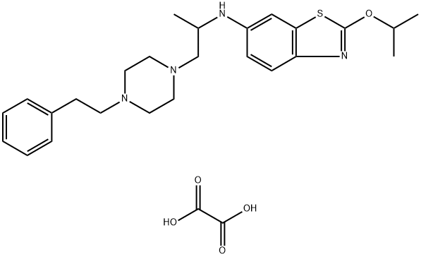 6-(1-Methyl-2-(4-phenethylpiperazino)ethyl)-amino-2-isopropoxy-benzoth iazole oxalate hydrate Struktur