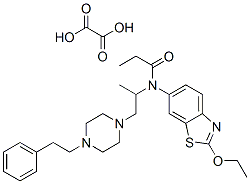 N-(2-ethoxybenzothiazol-6-yl)-N-[1-(4-phenethylpiperazin-1-yl)propan-2 -yl]propanamide, oxalic acid Struktur