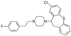 2-Chloro-11-[4-[2-(4-fluorophenyl)ethyl]piperazino]-10,11-dihydrodibenzo[b,f]thiepin Struktur