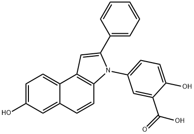 5-(7-Hydroxy-2-phenyl-3H-benz[e]indol-3-yl)salicylic acid Struktur