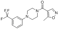 Methanone, (5-methyl-4-isoxazolyl)[4-[3-(trifluoromethyl)phenyl]-1-piperazinyl]- Struktur