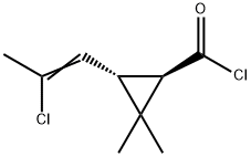 Cyclopropanecarbonyl chloride, 3-(2-chloro-1-propenyl)-2,2-dimethyl-, trans- (9CI) Struktur