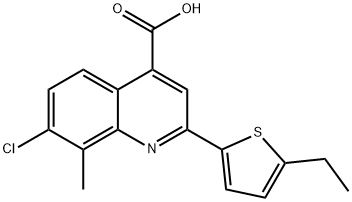 7-CHLORO-2-(5-ETHYLTHIEN-2-YL)-8-METHYLQUINOLINE-4-CARBOXYLIC ACID Struktur