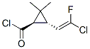 Cyclopropanecarbonyl chloride, 3-(2-chloro-2-fluoroethenyl)-2,2-dimethyl-, [1R-[1alpha,3beta(E)]]- (9CI) Struktur