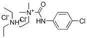 2-[(4-chlorophenyl)carbamoylmethyl-methyl-ammonio]ethyl-diethyl-azaniu m dichloride Struktur