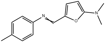 2-Furanamine,  N,N-dimethyl-5-[[(4-methylphenyl)imino]methyl]- Struktur