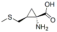 Cyclopropanecarboxylic acid, 1-amino-2-[(methylthio)methyl]-, cis- (9CI) Struktur