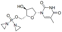 Thymidine 5'-[di(1-aziridinyl)phosphinic acid] Struktur