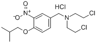 4-Isobutoxy-3-nitrobenzyl-bis(2-chloroethyl)amine hydrochloride Struktur