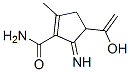 1-Cyclopentene-1-carboxamide,  4-(1-hydroxyethenyl)-5-imino-2-methyl- Struktur