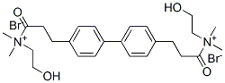 2-hydroxyethyl-[3-[4-[4-[2-(2-hydroxyethyl-dimethyl-ammonio)carbonylet hyl]phenyl]phenyl]propanoyl]-dimethyl-azanium dibromide Struktur