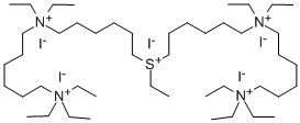 Ammonium, 7,7,14,21,21-pentaethyl-7,21-diazonia -14-thioniaheptacosyle nebis(triethyl-, pentaiodide Struktur