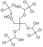 2,2,2-trichloro-1-[3-(2,2,2-trichloro-1-hydroxy-ethoxy)-2,2-bis[(2,2,2-trichloro-1-hydroxy-ethoxy)methyl]propoxy]ethanol Struktur