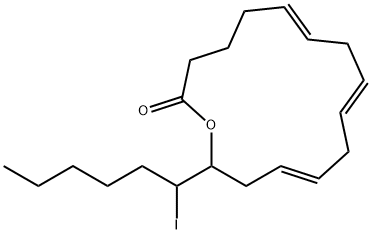 15-iodo-14-hydroxyeicosatrienoic acid, omega lactone Struktur