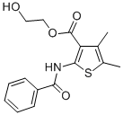 3-Thiophenecarboxylic acid, 2-(benzoylamino)-4,5-dimethyl-, 2-hydroxye thyl ester Struktur