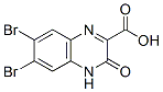 6,7-Dibromo-3,4-dihydro-3-oxo-2-quinoxalinecarboxylic acid Struktur